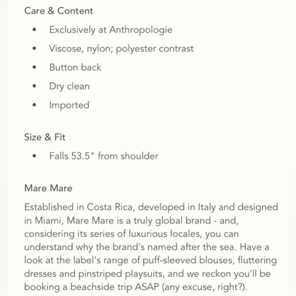 Mare Mare x Anthropologie midi hem dress size M NWT - Picture 5 of 7